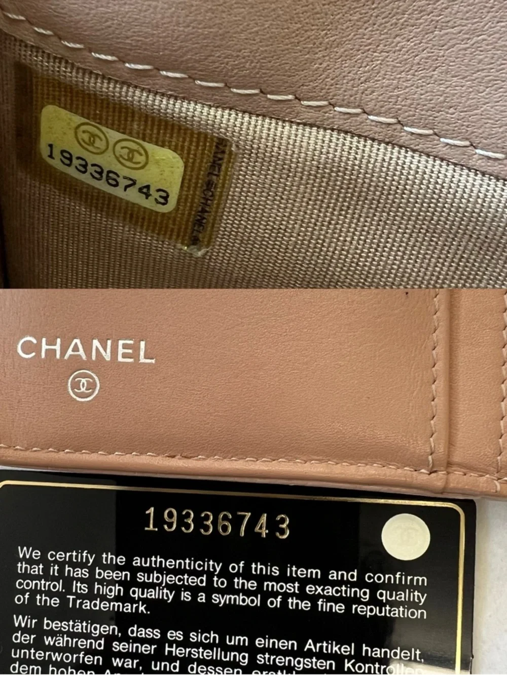 CHANEL Beige Quilted Leather Drawstring Backpack with CC with wallet